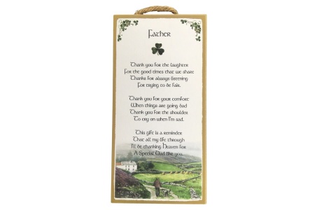 Father - Thank you for the laughter - 5x10 Wooden Plaque