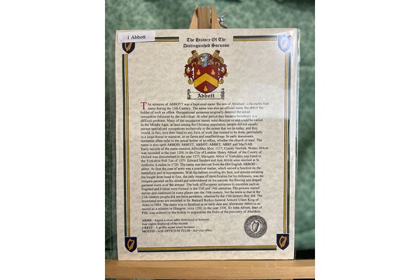 Coat Of Arms & Last Name History Prints
