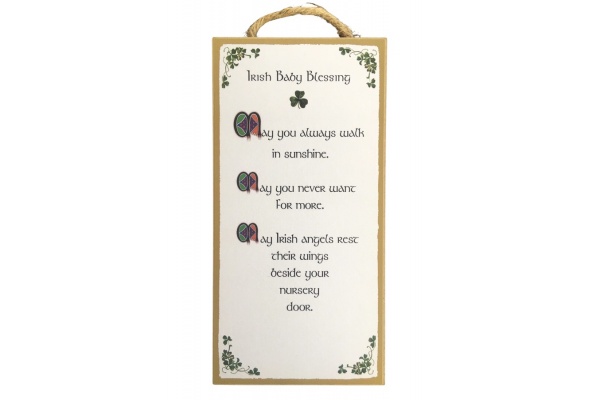 Irish Baby Blessing - 5x10 Wooden Plaque