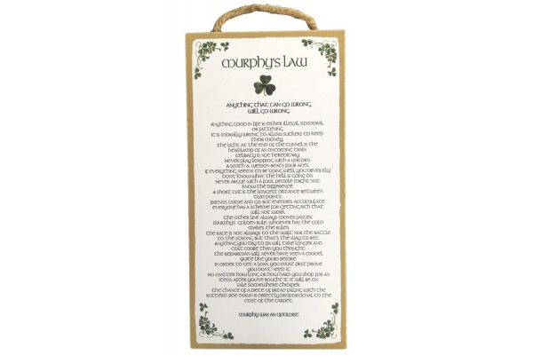Murphy's Law - 5x10 Wooden Plaque