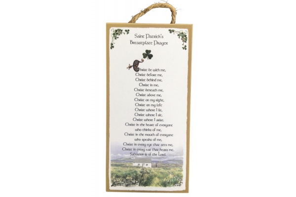Saint Patrick's Breastplate Prayer - 5x10 Wooden Plaque
