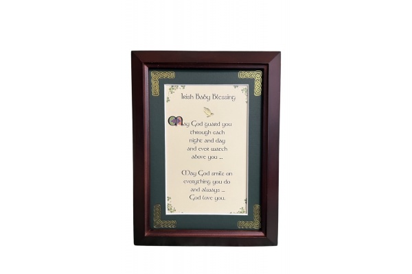 Irish Baby Blessing - May God Guard You - 5x7 Framed