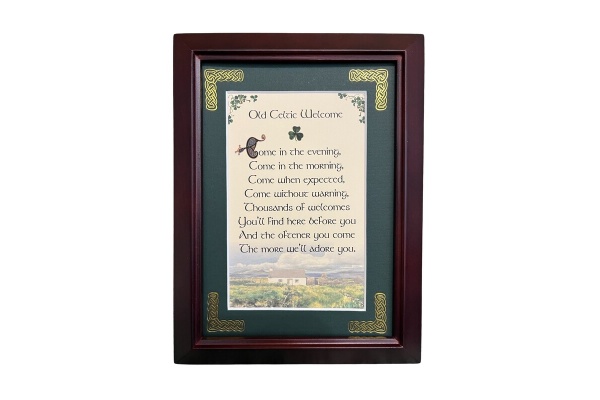 Old Celtic Welcome  - 5x7 Framed