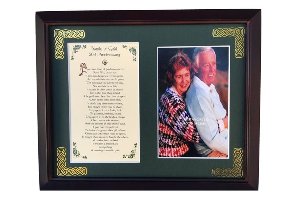 /Irish-Blessings/8x10-Framed-Photo-Verse/Anniversary---Band-of-Gold-50th-Anniversary---Framed-Blessing