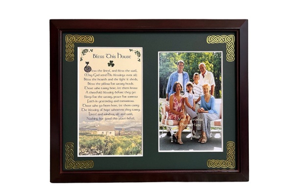 /Irish-Blessings/8x10-Framed-Photo-Verse/Bless-This-House----Bless-the-lintel-and-bless-the-wall---Framed-Blessing