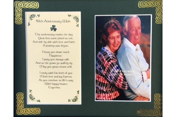 Anniversary - 40th Anniversary Wish - 8x10 Matted Photo Verse