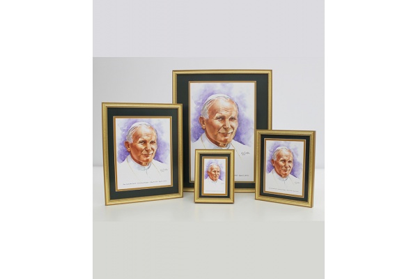 Religious/pope-saint-john-paul-ii-framed-watercolor-print-group