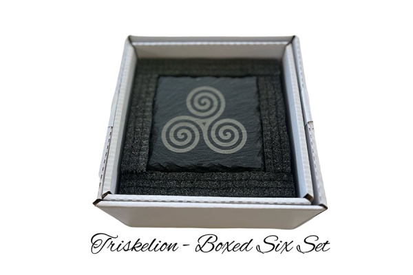 Triskelion Slate Coaster - boxed 6 pack